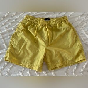 Forever 21 Yellow Drawstring Swim trunks men medium